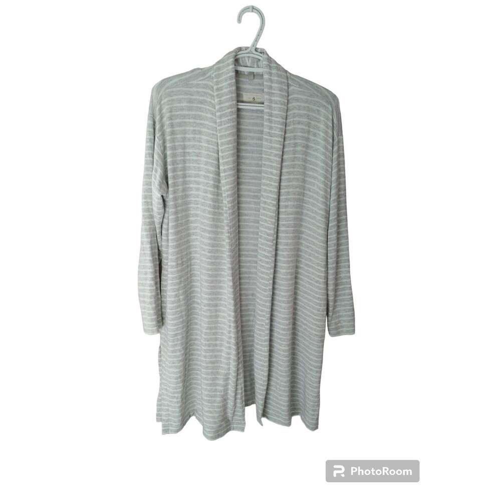 Lou & Grey Striped Open Front Cardigan Size XS